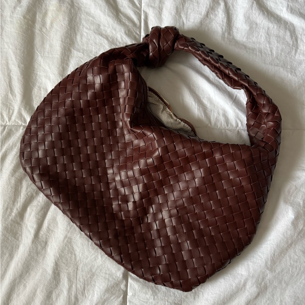 Urban Expressions Brown Shoulder Bag with Woven Texture
